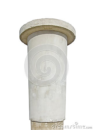 Advertising pillar weathered aged grey concrete Stock Photo