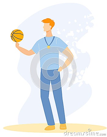 Advertising Poster Basketball Training Cartoon Flat Stock Photo