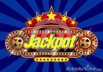 Advertising signboard Casino - Jackpot in vector Vector Illustration