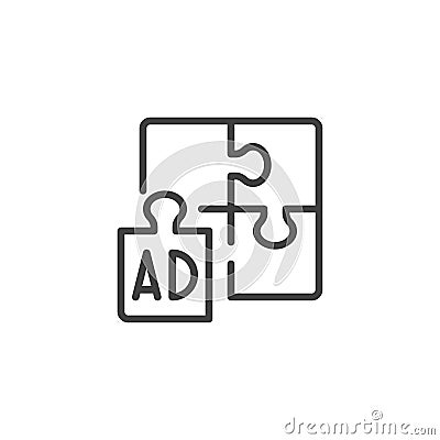 Advertising solutions line icon Vector Illustration