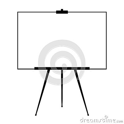 Advertising stand or flip chart or blank artist easel isolated on white background. Presentation blank white board for conference. Vector Illustration