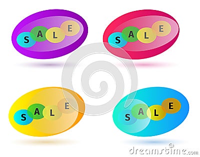 Advertising stickers sale Vector Illustration