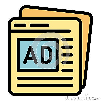 Advertisment pages icon color outline vector Vector Illustration