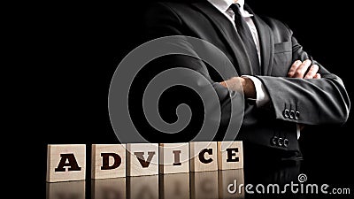 Advice Letters on Arrange Small Wooden Pieces Stock Photo