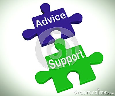 Advice Support Puzzle Means Help Assistance And FAQ Stock Photo