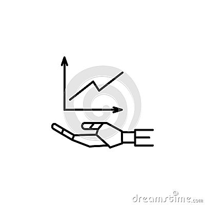 Advisor analysis concept line icon. Simple element illustration. Advisor analysis concept outline symbol design from Robot set. Ca Cartoon Illustration