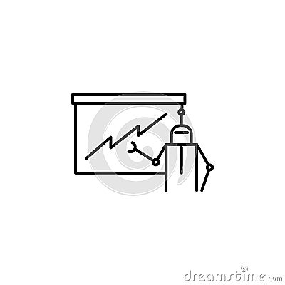Advisor instructive report concept line icon. Simple element illustration. Advisor instructive report concept outline symbol desig Cartoon Illustration