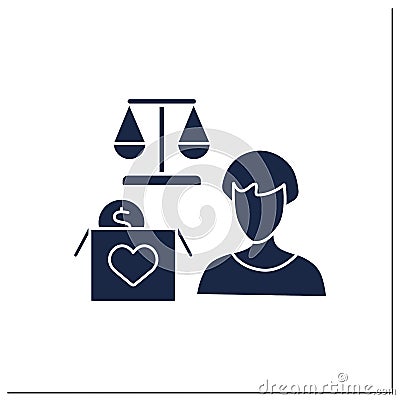 Advocacy charities color icon Vector Illustration