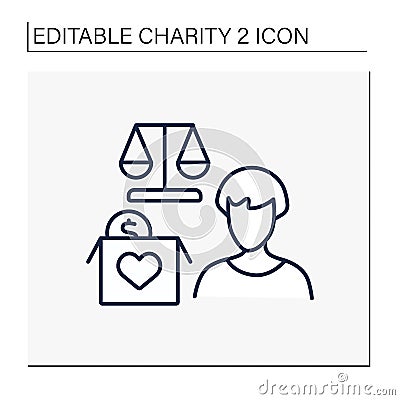 Advocacy charities line icon Vector Illustration