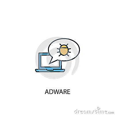 Adware concept 2 colored line icon Vector Illustration