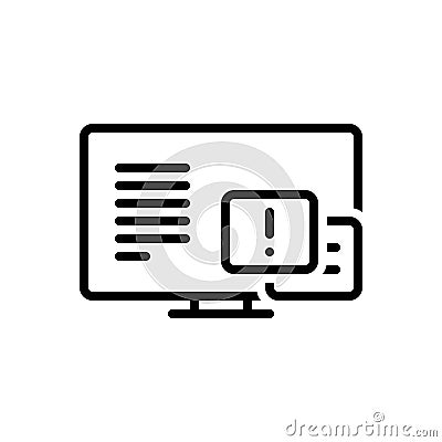 Black line icon for Adware, security and antivirus Stock Photo