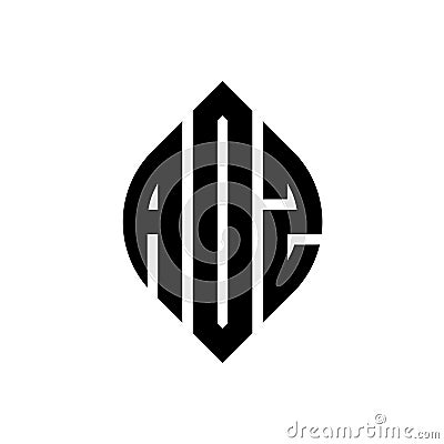 ADZ circle letter logo design with circle and ellipse shape. ADZ ellipse letters with typographic style. The three initials form a Vector Illustration
