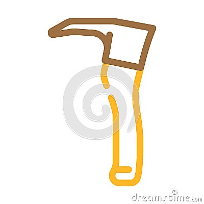 adze axe tool color icon vector illustration Cartoon Illustration