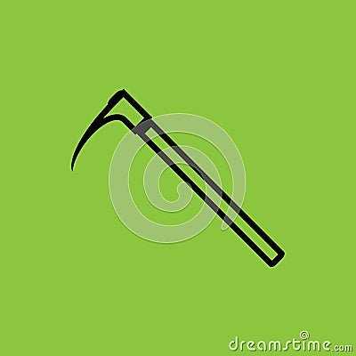 Adze icon isolated on green background. Vector Illustration