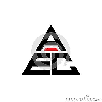 AEC triangle letter logo design with triangle shape. AEC triangle logo design monogram. AEC triangle vector logo template with red Vector Illustration