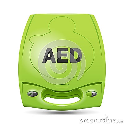 AED - automated external defibrillator device Vector Illustration