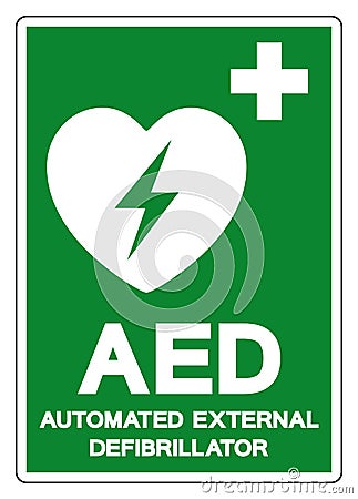 AED Automated External Defibrillator Symbol Sign, Vector Illustration, Isolate On White Background Label .EPS10 Vector Illustration