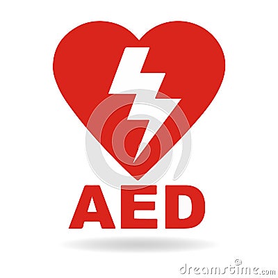 AED Emergency defibrillator AED icon icons Medical logo cpr Vector eps symbol location automated external Vector Illustration