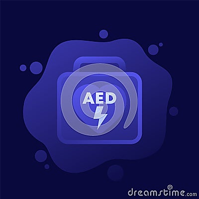 AED icon, automated external defibrillator,vector Vector Illustration