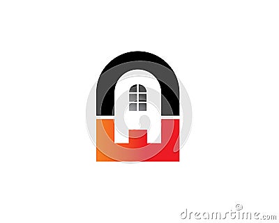 A e d initial with window Vector Illustration