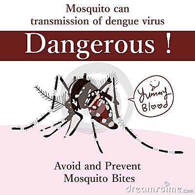 Aedes Albopictus dangerous card Vector Illustration