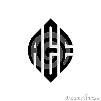 AEE circle letter logo design with circle and ellipse shape. AEE ellipse letters with typographic style. The three initials form a Vector Illustration