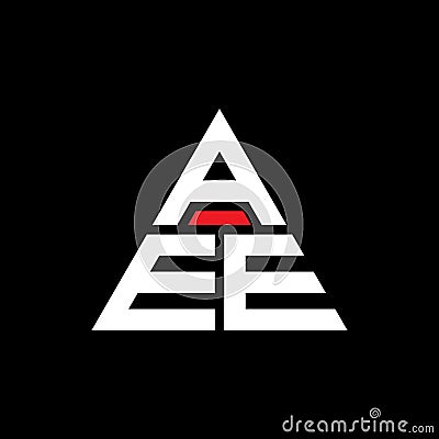 AEE triangle letter logo design with triangle shape. AEE triangle logo design monogram. AEE triangle vector logo template with red Vector Illustration