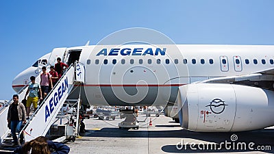 Aegan Air Plane Editorial Stock Photo