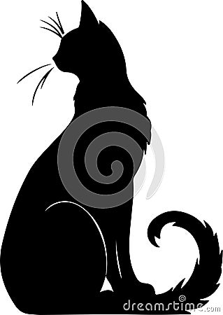 Aegean Cat Black Silhouette Generative Ai Vector Illustration