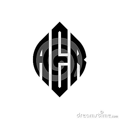 AER circle letter logo design with circle and ellipse shape. AER ellipse letters with typographic style. The three initials form a Vector Illustration