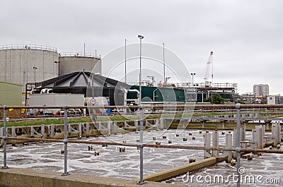 Aeration tanks and gas holders, sewage works Editorial Stock Photo