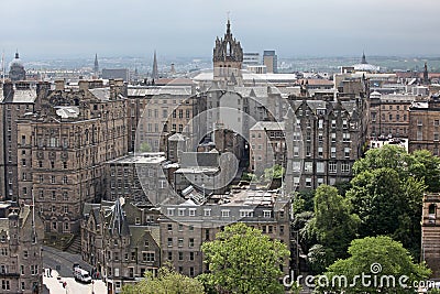 Aeriaal view Edinburgh, Scotland Stock Photo