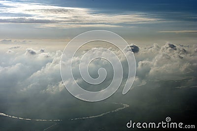 Aerial above clouds Stock Photo