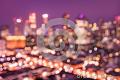 Aerial abstract bokeh filter of Singapore skyline from above Stock Photo