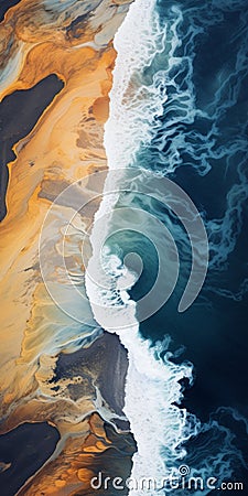 Aerial Abstraction: Capturing The Beauty Of Nature's Fluid Forms Stock Photo