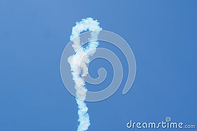 Aerial acrobatics on the day of aviation, lerida Stock Photo