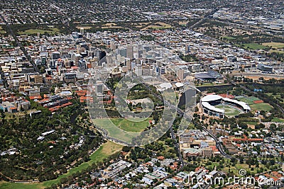 Aerial adelaide city Stock Photo