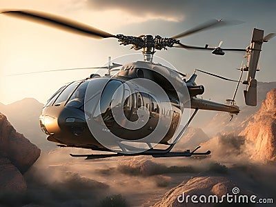 Experience the Majesty of Flight: Helicopter Pictures to Elevate Your Decor Stock Photo