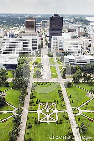 Aerial of baton Rouge with Huey Stock Photo