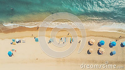 Aerial Beach View With Cross Processing Style And Duotone Color Scheme Stock Photo