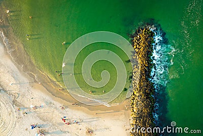 Aerial of Belmar Beach New Jersey Stock Photo
