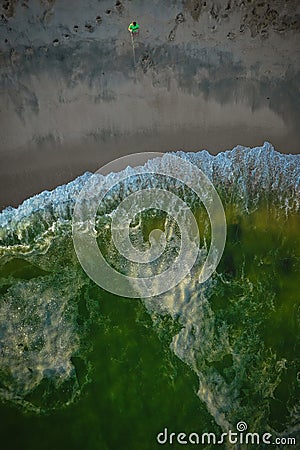 Aerial of Belmar Beach New Jersey Fishing Stock Photo