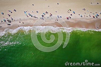 Aerial of Belmar Beach New Jersey Stock Photo