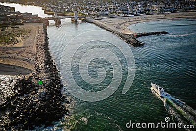 Aerial of Belmar Beach New Jersey Stock Photo