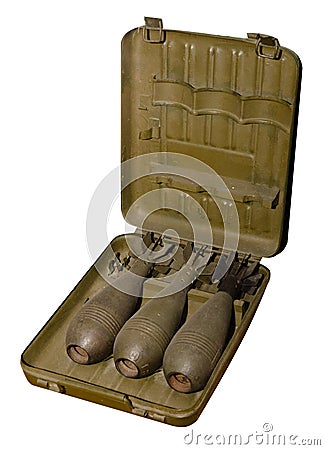 Aerial bomsb isolated on white background. Old bomb. Air bombs i Stock Photo