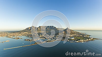 Aerial of Capetown Table Mountain South Africa Stock Photo