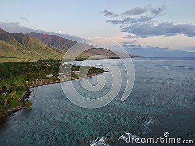 Aerial capture of Olowalu in Maui Stock Photo