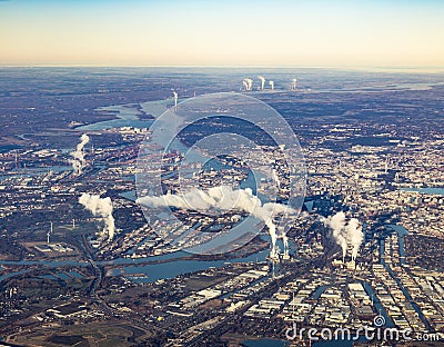 Aerial of city of Hamburg Stock Photo