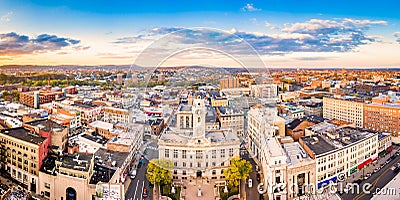 Aerial cityscape of Paterson, New Jersey Stock Photo