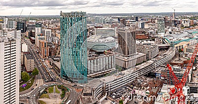 Aerial cityscape skyline view of Birmingham city centre Editorial Stock Photo